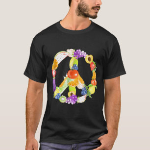Camiseta Signo de paz Vegan Frutas Y Verduras