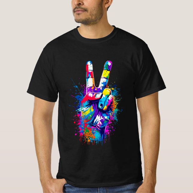 Camiseta Signo de paz vibrante (Anverso)