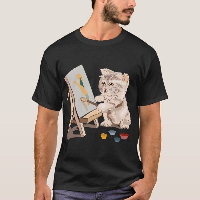 Camiseta Signo de pintura de gato (Anverso)