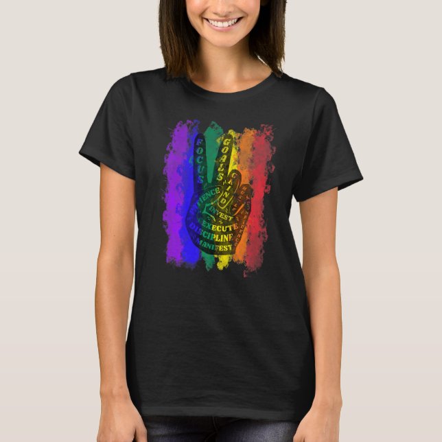 Camiseta Signo de victoria símbolo de paz Treehugger Hippie (Anverso)