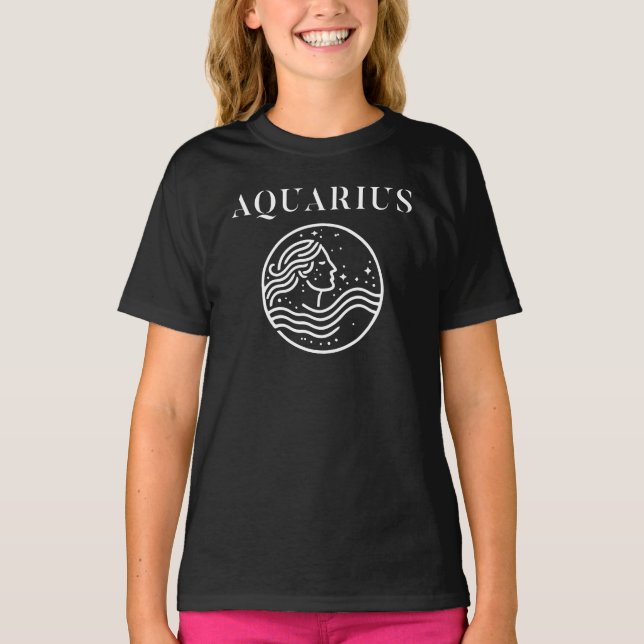 Camiseta signo de zodiaco de la constelación de aquarius (Anverso)