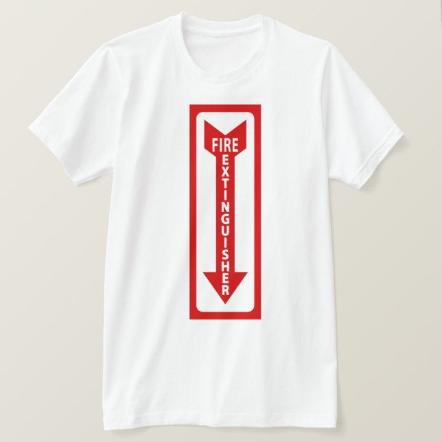 Camiseta signo del extintor de incendios (Anverso del diseño)