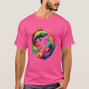 Camiseta Signo estrella animal del Rótulo Pisces Zodiac