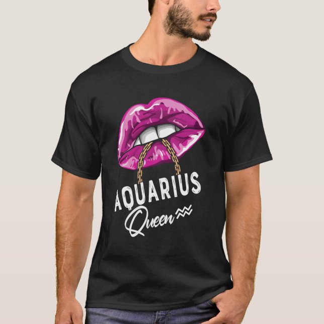 Camiseta Signo estrella de la reina Zodiac morada Aquarius (Anverso)