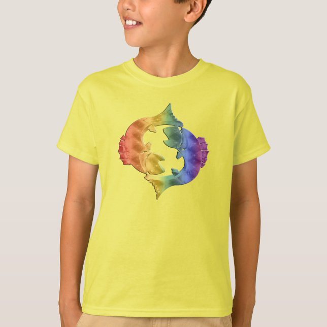 Camiseta Signo estrella de zodiaco de pescado de arcoiris s (Anverso)