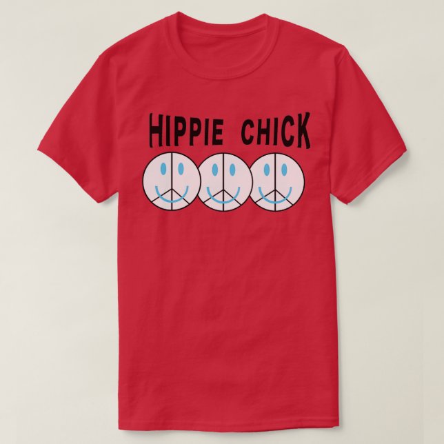 Camiseta Signo Hippie Chick Peace (Diseño del anverso)