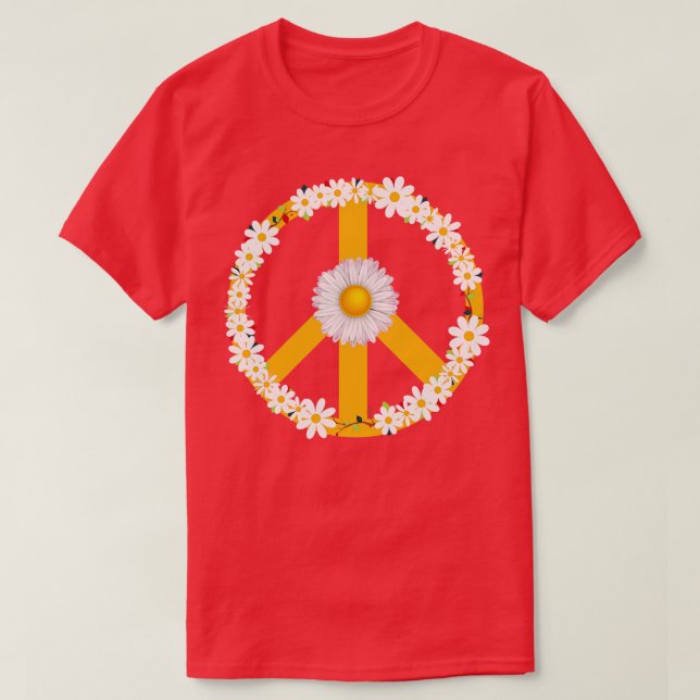 Camiseta Signo Hippie Gift Daisy Peace (Diseño del anverso)