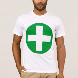 Camiseta Signo más en blanco con verde