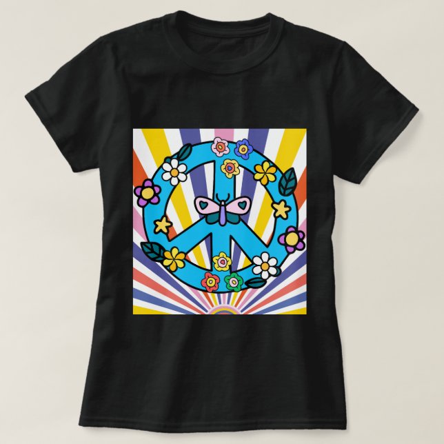 Camiseta Signo Retro de Paz (Diseño del anverso)