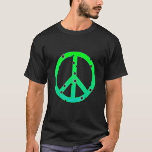 Camiseta Signo verde de paz con agujeros de bala para salva