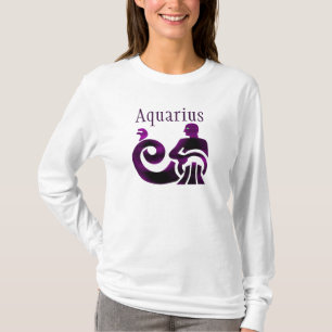 Camiseta Signo zodiacal Acuario Horóscopo púrpura Astrologí