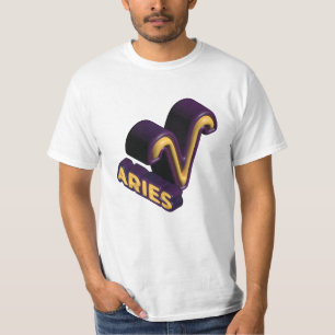 Camiseta Signo zodiacal Aries y diseño de texto