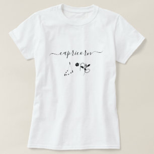Camiseta signo zodiacal Capricornio floral nombre minimalis