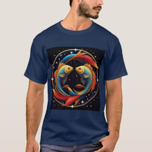 Camiseta Signo zodiacal de Piscis en un estilo artístico có