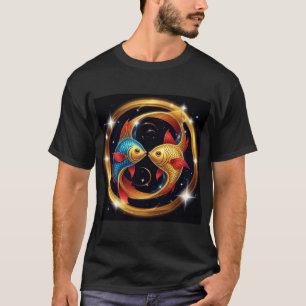 Camiseta Signo zodiacal de Piscis en un estilo artístico có