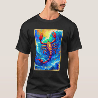 Camiseta Signo zodiacal Escorpio emergiendo de aguas profun