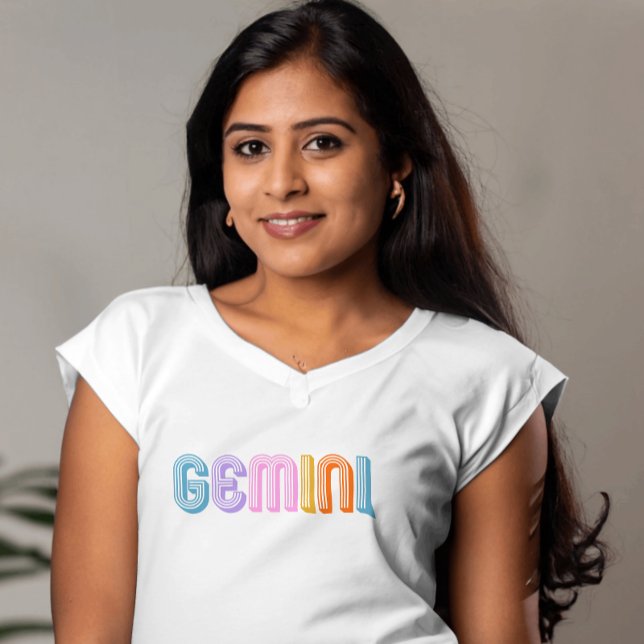 Camiseta signo zodiacal gemini cumpleaños moderno blanco si (Subido por el creador)