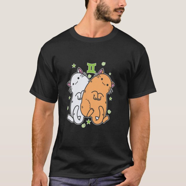 Camiseta Signo zodiacal Géminis gato (Anverso)