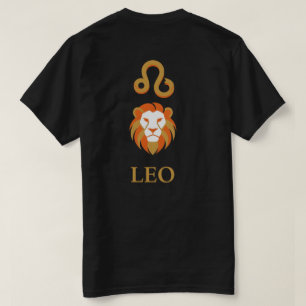 Camiseta Signo zodiacal Leo dorado minimalista regio