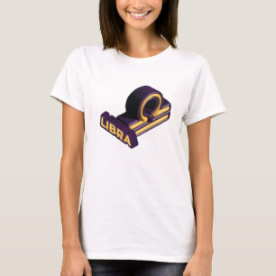 Camiseta Signo zodiacal Libra y diseño de texto