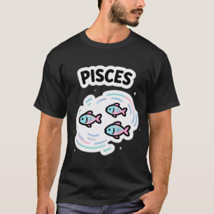 Camiseta Signo zodiacal Piscis Cute Pastel Acuarela Pez