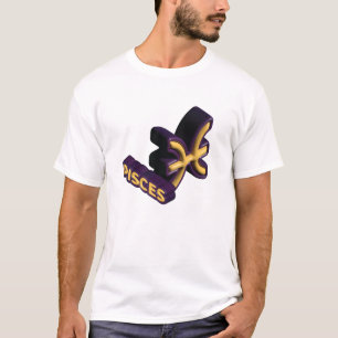 Camiseta Signo zodiacal Piscis y diseño de texto