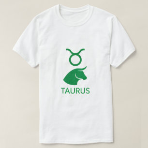 Camiseta Signo zodiacal Tauro Minimalista Toro Verde