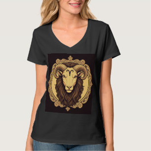 Camiseta Signo zodiaco Aries Diseño clásico negro.