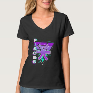 Camiseta Signo Zodíaco Piscis Estética Vaporwave 80 90 Para