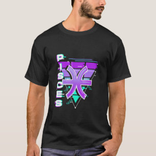 Camiseta Signo Zodíaco Piscis Estética Vaporwave 80 90 Para