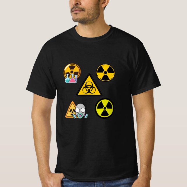 Camiseta Signos de alerta de riesgo biológico radiactivo (Anverso)