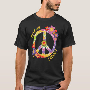 Camiseta Signos de paz Amor 1960's Groovy Hippie de 1970