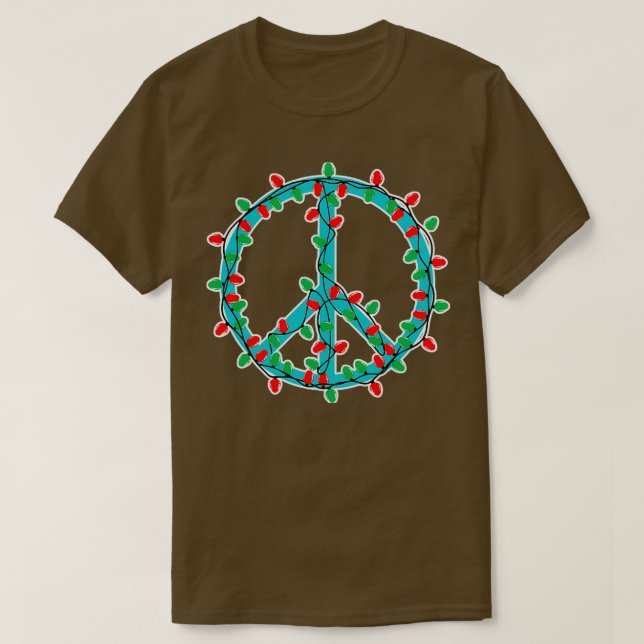 Camiseta Signos de paz Navidades alumbran hippie (Diseño del anverso)