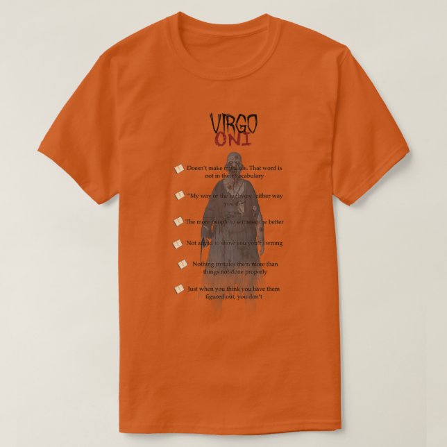 Camiseta Signos zodianos mientras la fasmofobia anima a Vir (Diseño del anverso)