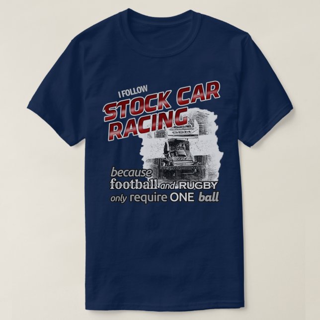 Camiseta Sigo la Carreras del coche de stock (Diseño del anverso)