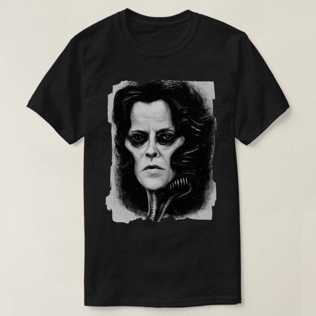 Camiseta Sigourney Weaver Giger Style (Diseño del anverso)