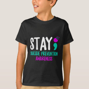 Camiseta Sigue con Semicolón de Prevención del Suicidio