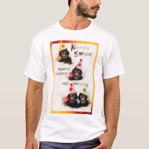 Camiseta Sigue en Smilin, gato negro, Louis Wain