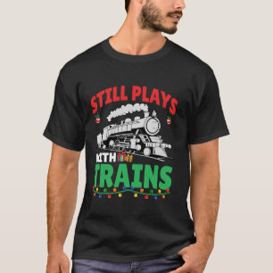 Camiseta Sigue Jugando Con Tren Xmas Luces Locomotoras Chr