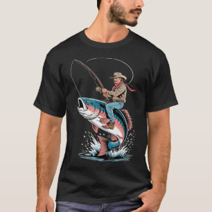 Camiseta Sigue lanzando, sigue esperando. Diseño de pesca