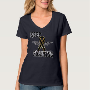 Camiseta Sigue luchando contra Melanoma Damas Nano V-Neck C