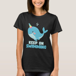 Camiseta Sigue nadando ballena Kawaii