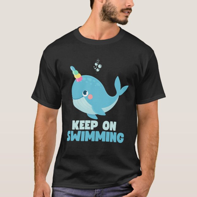 Camiseta Sigue nadando en Kawaii Whale (Anverso)