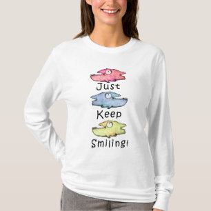 Camiseta ¡Sigue sonriendo! Peces dentudos coloridos