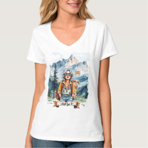 Camiseta ¡Sigue teniendo estilo! Dama boho hippie haciendo