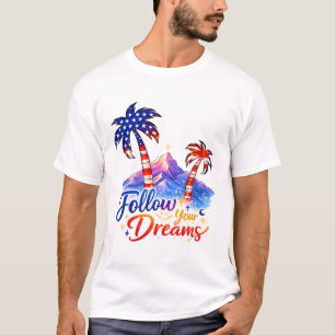 Camiseta Sigue tus Sueños Palma Patriótica Gráfica para Hom