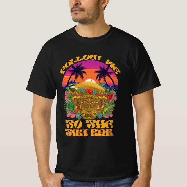 Camiseta Sígueme Al Fiesta Luau De Tiki Bar (Anverso)
