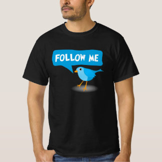 Camiseta Sígueme Pequeño Ave Azul Personalizado de Twitter 