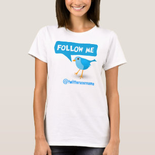 Camiseta Sígueme Twitter Camisas Azules para Aves