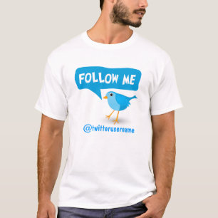 Camiseta Sígueme Twitter Cuidad Personalizado Pájaro Azul